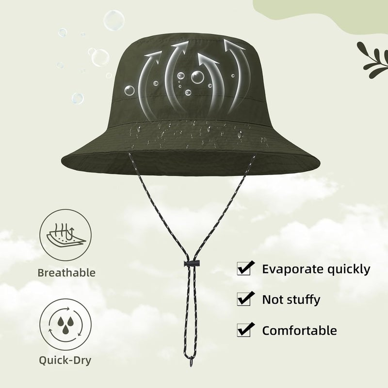Durio Waterproof Bucket Hats for Woman UPF 50+ Sun Hat UV Protection Packable Rain Hats for Women Lightweight Hiking Hat - Image 5
